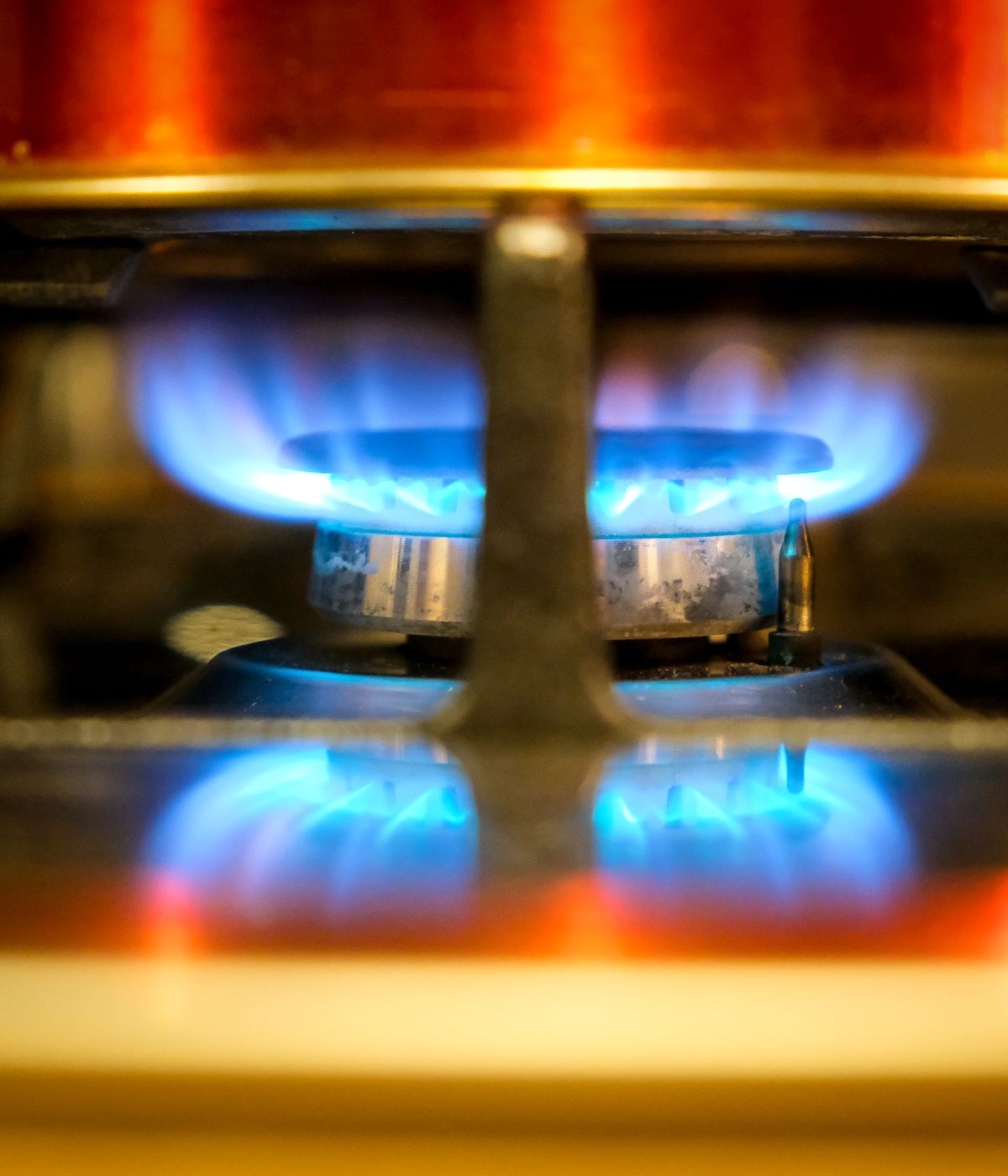 Gas stove burner flame